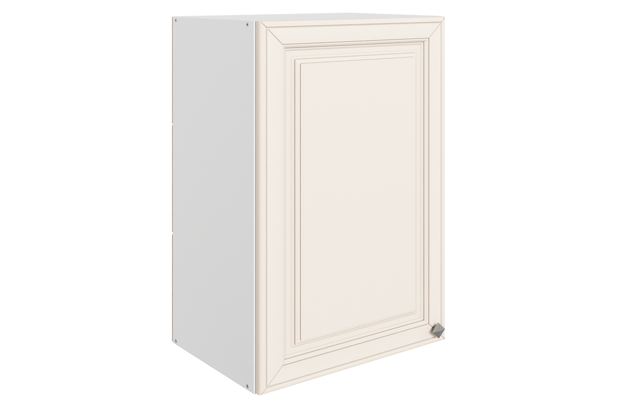 Мишель Шкаф навесной L450 Н720 (1 дв. гл.) (эмаль) (белый/лен)
