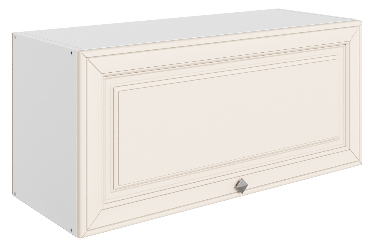 Мишель Шкаф навесной L800 Н360 (1 дв. гл.) (эмаль) (белый/лен)