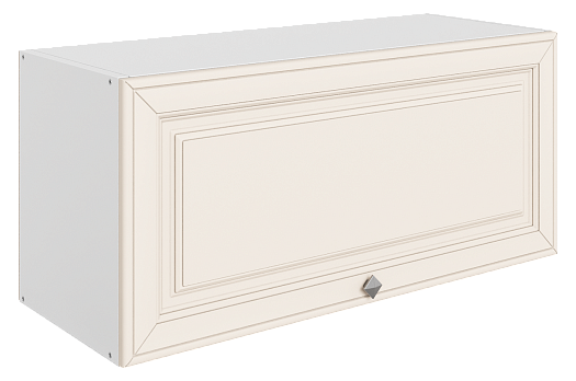 Мишель Шкаф навесной L800 Н360 (1 дв. гл.) (эмаль) (белый/лен)